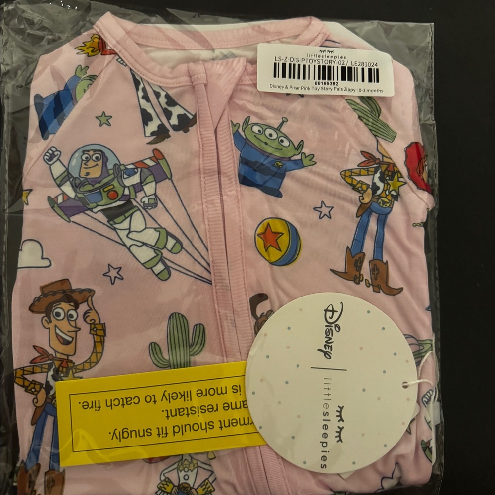 Disney Toy Story Little Sleepies Pink Baby Onesie